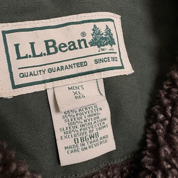 LL Bean Men's Chore Jacket VTG Sherpa Fleece Lined Barn Coat Canvas XL EUC - Picture 3 of 12
